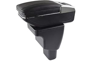 CAR PASSION Bracciolo Auto per HYUNDAI I10 2013-2019 - Poggia braccio per Auto in Pelle Nera con Posacenere e Vano Portaoggetti