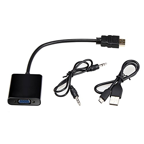 iHarbort HDMI zu VGA Adapter, High Speed 1080P Active HDMI zu VGA Konverter mit Audioausgang und Micro USB Ladekabel (Schwarz) - 3