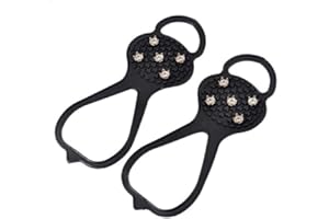Waymaytecy Tacchetti da Ghiaccio per Scarponi Scarpe,Ice Tacchetti Trazione Ramponi da Ghiaccio Slip-on,per Camminare su Neve e Ghiaccio.