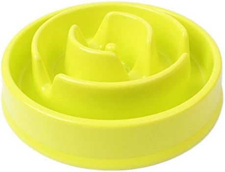 DICOCO Slow Feed Dog Bowl Prevent Obesity Interactive Bloat Stop Feeder Pet Food Bowl (Yellow)