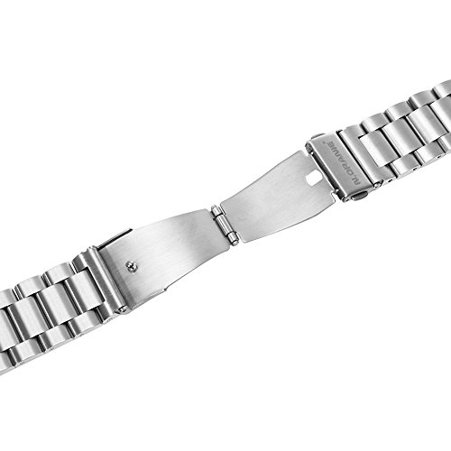 N.ORANIE 22mm Breite Uhrenarmband Edelstahl verstellbare Riemen mit Arc Metallschnalle für Moto 360 2nd Gen (Männer 46mm) Samsung Gear S3 Classic / Frontier, Kiesel Zeit / Zeit Stahl, LG G Watch / LG G Watch R / LG Watch Urbane, ASUS ZenWatch (3 Zeiger Style-Silber) - 4