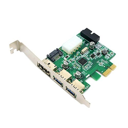 Goliton® Desktop PCI-E Erweiterungskarte USB3.0 / eSATA / USB3.0 / 20PIN Expansion Riser - Grün