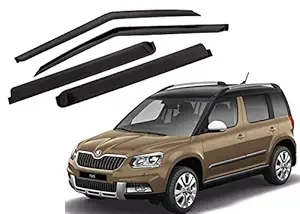 CAR SAAZ Unbreakable Door Visor/Rain Visor/Wind Deflector Compatible with Yeti (Set of 4 pcs)