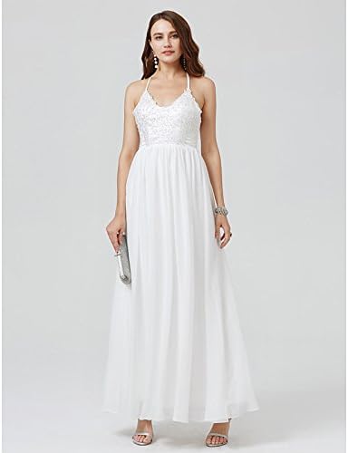 KeKaFu A-Line Princess Spaghetti Straps Floor Length Chiffon Lace Formal Evening Dress with Beading Pleats by TS,Mint Green,US 14/UK 18/EU 44