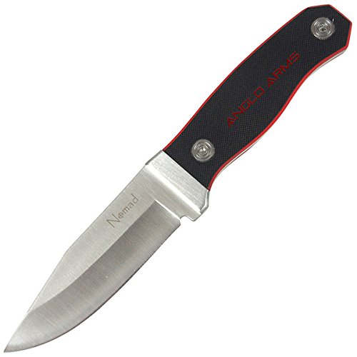 G8DS® Outdoormesser Fahrtenmesser Gürtelmesser "Red Nomade II" mit Gurtschneider inkl. Etui Rot Schwarz FB-NOMAD-II