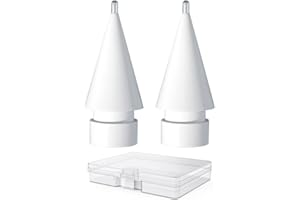 OFFFAY Tips Compatible with Apple Pencil, 1st & 2nd Generation Nibs, 2 Pack Fine Point High Sensitivity Replacement Nibs for iPencil, with Storage Box (3.0)