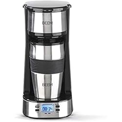 BEEM 03510 Machine 1510SR-Pour Une Personne-Filtre Permanent-pour café et thé-750 W-Minuterie 24 h-Acier Inoxydable, 750 W, Noir/Argenté