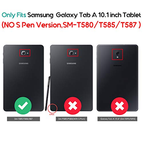 Samsung Galaxy Tab A 10.1 Case, ProCase Slim Smart Cover Stand Folio Case for Galaxy Tab A 10.1 Inch Tablet SM-T580 T585 2016 (Black)