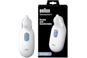 Braun Nasal aspirator 1 - Mucus Remover - Blocked Nose Relief - Electric Suction Power - Two Suction Levels - 2 Nose Tip Sizes - Newborn, Baby, and Child Friendly - Dishwasher Safe - BNA100