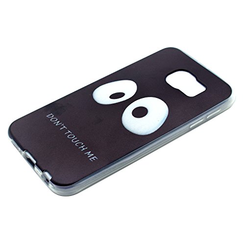 Galaxy S6 Hülle,Handyülle für Samsung Galaxy S6 Silikon Hülle Kratzfeste Scratch-Resistant,Leeook Hülle TPU Case Schutzhülle Silikon Crystal Kirstall Case Funny Cute Schwarz Panda DON’T TOUCH ME Malerei Muster Weichem Silikon Schutzhülle Handy Gürtel Tasche Schutzhülle Hülle Case Cover Abdeckung Etui TPU Bumper Schale für Samsung Galaxy S6 + 1 x Schwarz Eingabestift-Black Panda - 4