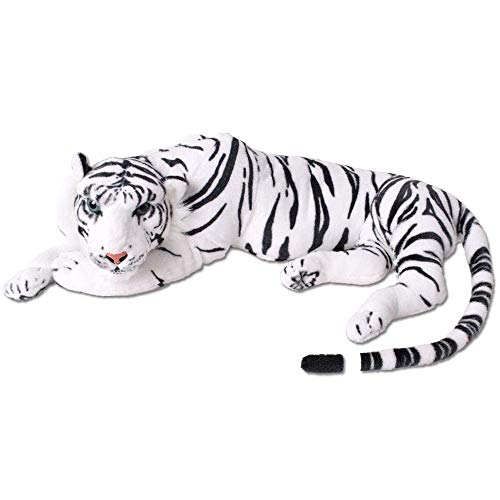 te-trend XL Tigre Grande Gatto Peluche 70cm Pupazzo Bianco