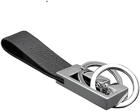 Lifeyz Black Leather Strap Keychains Key chain Key Holder Keyring with 2 Key Rings