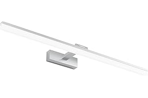 Klighten Lámpara LED de Espejo 24W 1170LM Lámpara de espejo Aplique Blanco Frio 6000K Luz natural para Espejo Muebles de Maquillaje Aparato Montado en la Pared, Plata, 80CM