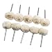 Produktbild KESOTO 10X Polierset Polierstifte Polierscheibe Polierköpfe Polieraufsatz 25mm, Schaftdurchmesser 3mm