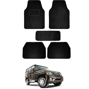 RONISH Fabric Black car Floor Foot mat for Bolero Passenger Car (Black)