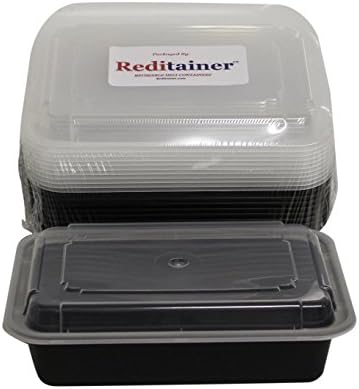 ReditainerRectangular Food Storage Containers with Lid, 28-Ounce, Package of 12