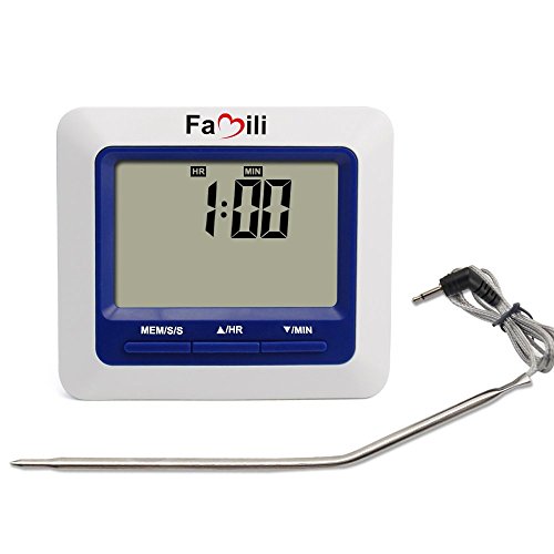 Famili MT004 Digitales Bratenthermometer Ofenthermometer mit Countdown Timer für Smoker/BBQ/Grill - 2