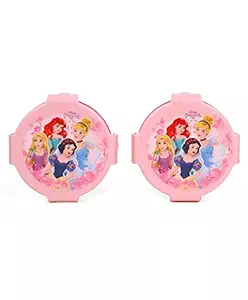 HM International HMPPLB 88036-PR(1X2) Disney Junior Princess Plastic Lunch Box, 250 ml, Set of 2, Multicolour
