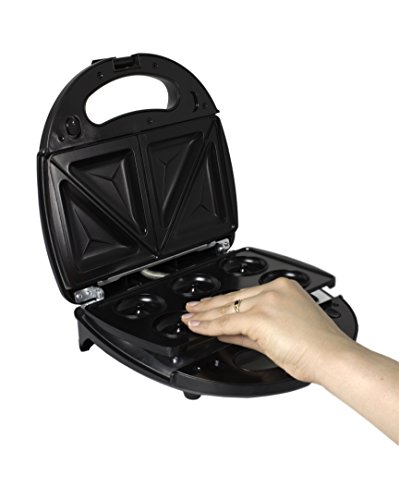 SUNTEC Multitoaster WAE-9615 [4 austauschbare Platten für Waffeln/Sandwich/Grill/Donuts, Antihaftbeschichtung, max. 750 Watt] - 4