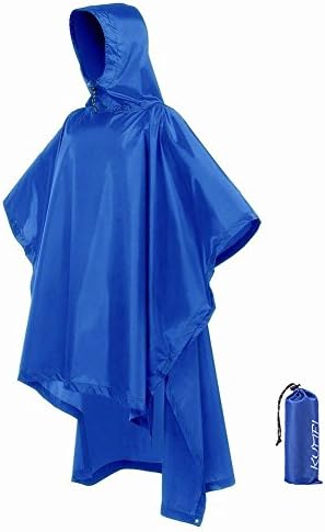 KUMFI Rain Ponchos, Unisex Waterproof Raincoat with Hoods for Hiking, Hunting, Camping