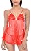 PHWOAR Women Red Nightwear Babydoll Dress with Panty RS.299.00