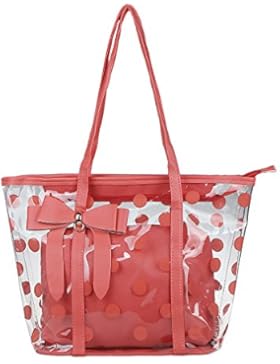 xhorizon FM8 wasserfeste durchsichtige Einkauftasche Reise Strand Handtasche Sporttasche (Rosa)