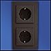 Produktbild GIRA Komplett Set 2fach Rahmen - 2 x SCHUKO Steckdose - Farbe/Form (Standard 55/E2) wählbar - 2x SCHUKO Steckdose 018828 + Rahmen 021223