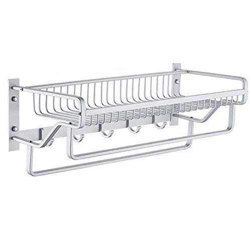 Preisvergleich Produktbild Badezimmer 3 in Einem multifunktionalen Handtuchhalter - Badetuchhalter Hohlnetzkorb Zweipoliger zweilagiger Raumhalter aus Aluminium