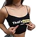 Produktbild Frimuoy Frauen Funny Letter That's Gross I Love It Print Overlap Cross Sling Racer Back Vest Tops S-L, schwarz