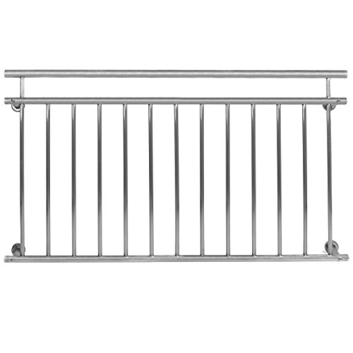 Homelux FB156S Edelstahl V2A Französischer Balkon Geländer Fenstergitter Balustrade 156 x 90 cm Satin - 2