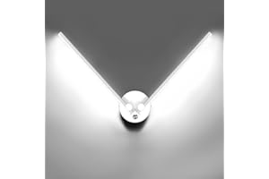 KAWELL 12W Moderno LED Luz da Parete con Interruttore Interior Apliques de Pared LED Bañadores de Pared con Brazos de Lámpara Giratorios de 300° para Dormitorio Salón Fondo Pared Pasillo Escalera