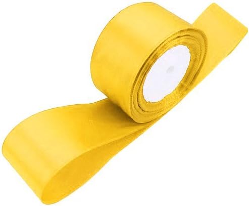 1 roll (25 yards/roll) 20mm single face Satin Ribbon Webbing Decoration Gift Christmas Ribbons(red) ( Color : Yellow )