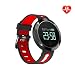 Produktbild Fitness-Tracker mit Blutdruckmessgerät Smart Watch Intelligente Uhr DM58 SHFY Bluetooth Touchscreen Smartwatch Gesundes Herzfrequenz-Armband Schlaf-Monitor Wasserdicht und staubdicht für Android und iPhone (Schwarz-Rot)