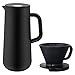 Produktbild WMF Impulse Isolierkanne Set, 2-teilig, Thermoskanne 1,0 l mit Kaffeefilter-Aufsatz, für Kaffee oder Tee, Druckverschluss, hält Getränke 24h kalt und warm, schwarz
