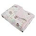 Baby Boys/Girls Jungle Animal Design Supersoft Microfleece Wrap Blanket (75cm x 100cm) (White/Pink)