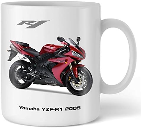 Motorbike Mug with YAMAHA YZF R1 Picture 2005 Red (CDM-YM05-R1-RD) Motorcycle Gift