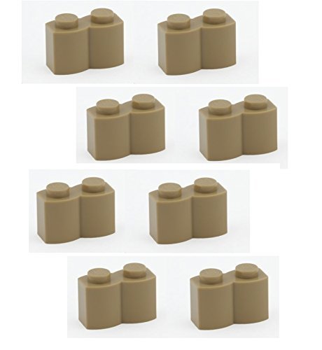 Preisvergleich Produktbild 8x LEGO 30136 Stein (Wellenstein Palisade) / Dunkelbeige