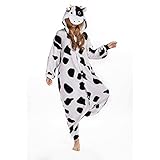 Free Fisher Damen/ Herren Schlafanzug Pyjama, Tier Kostüm, Kuh Schwarz und Weiß, Gr. XL (Körpergröße 178-188 CM) - 