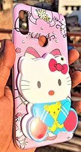 Kandix Mirror Kitty Cover Compatible with REDMI Note 7 PRO Mirror Kitty |Shockproof & Anti-Scratch Soft Silicone TPU Cute 3D Mirror Kitty Back Cover for REDMI Note 7 PRO -|Color May Vary