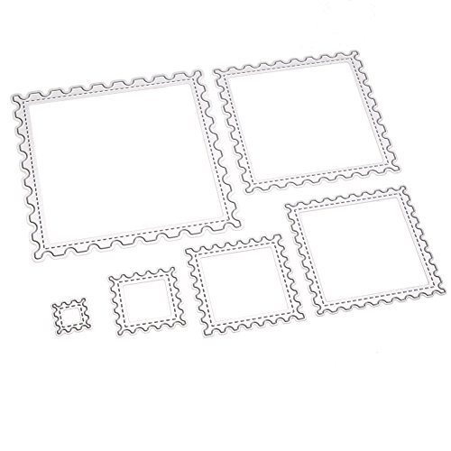 Amazingdeal365 6 PCS Rechteck Metall Form Schablonen Schneiden DIY Dekor Sammelalbum Karten Buchzeichen Lesezeichen als Geschenk für Freunde Geburtstag Kinder,Kindergarten Hobby Schule Handarbeit Unterricht usw. Ein tolles Geschenk! - 8