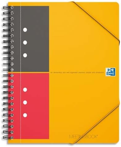 OxfordInternational Meeting Book Twin Wirebound Double Margin Ruled 160 Pages A5+ Ref N001712 [Pack of 5]
