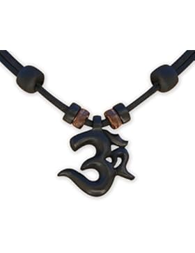 HANA LIMA ® Omkette Om Shiva Buddha Indien Lederkette Surferhalskette Halskette Surferkette