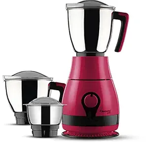 Butterfly Pebble 600-Watt Mixer Grinder with 3 Jars (Pink)