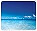 Produktbild WYICPLO Landscape Mouse Pad, Ocean Scenery Deep Sea Beach Hot Summer Themed Photo, Standard Size Rectangle Non-Slip Rubber Mousepad, Turquoise Pale Blue and Dark Blue