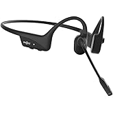 SHOKZ OpenComm 2 Bone Conduction Headset, Open-Ear Bluetooth Headphones with Noise Cancelling Mic, Wireless Earphones for Wor