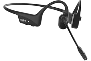 SHOKZ OpenComm2 Auriculares conducción ósea,Open-Ear Auriculares con Bluetooth y DSP micrófono, Auriculares inalámbricos para Oficina/Trabajo/Llamadas/reuniones/Conducir,16h de conversación