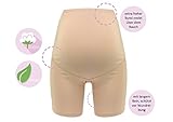 Schwangerschafts-Slip-Umstandsslip mit langen Beinen, perfekt für die Schwangerschaft, nach Geburt, hochwertiger Baumwoll-Mix, Beige-Hautfarben, Schwarz von HERZMUTTER (5000) - 6