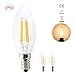 Produktbild 1819®LED E14 C35 Edison Lampe ersetzt 40 Watt, 4W, 400 Lumen, 3000K warmweiß, LED Kerzen Filament Fadenlampe, 360°Abstrahlwinkel 220V AC, Glas (2 Stück)
