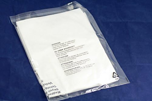 ( Pack of 500 ) 305 x 406 +50 mm Lip , Clothing Garment T-Shirt Bags Clear Protection Display 5 language Self Seal MAIL SACKS with Child safety Suffocation Warning PACKING POSTAGE ENVELOPES poly MAILERS