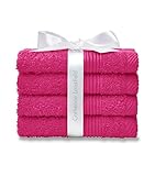 Catherine Lansfield Home Face Cloths, Pack of 4, Hot Pink
